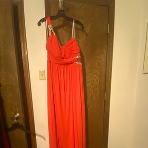 Formal dress. Salmon colored
